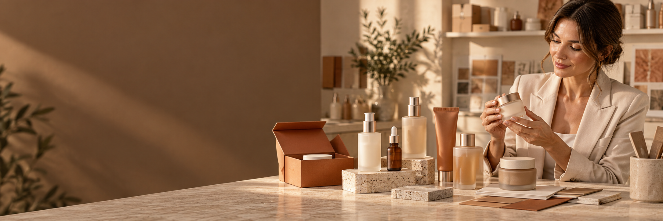Cosmetics packaging development illustration