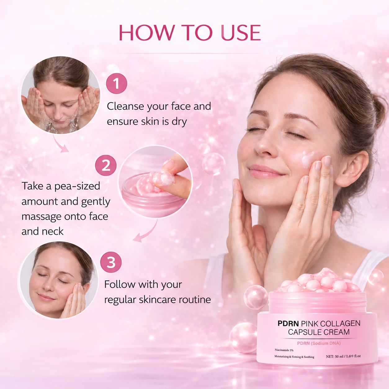 PDRN Pink Collagen Capsule Cream — How to use
