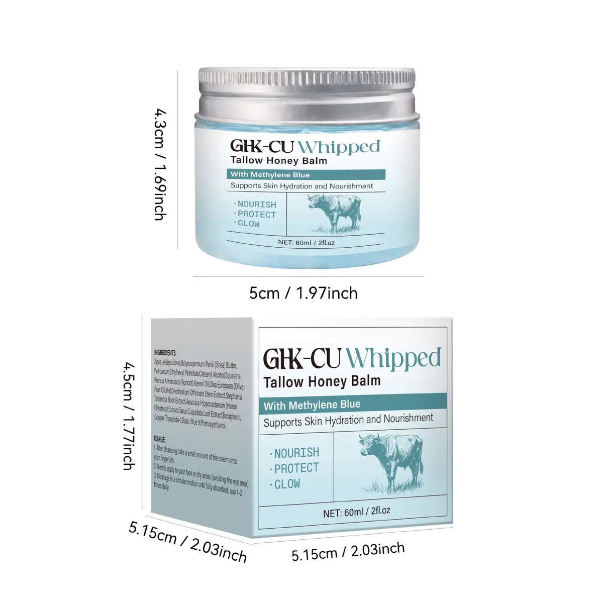 GHK-Cu Whipped Tallow Honey Balm detail 2