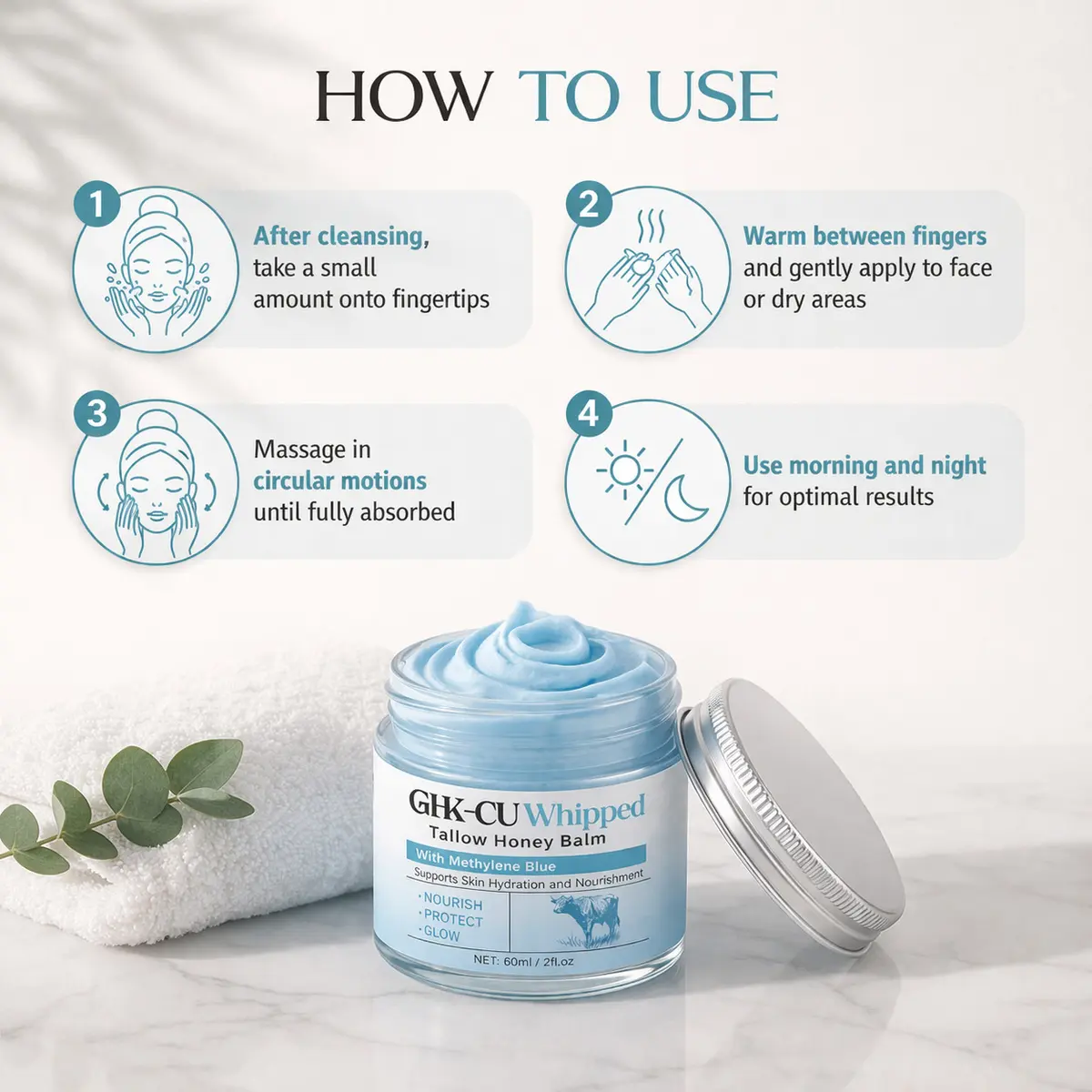 GHK-Cu Whipped Tallow Honey Balm detail 3