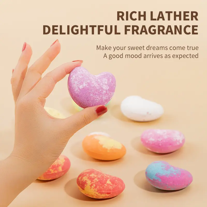 Heart-Shaped Bath Bombs – 40 g